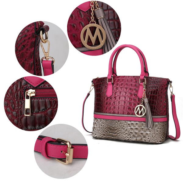 MKF Collection Autumn Crocodile Skin Tote Handbag with Wallet by Mia k 2
