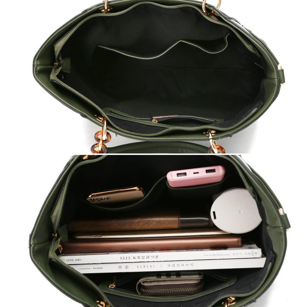 MKF Collection Bonita Checker Tote Handbag & Wallet Set Women by Mia K 3