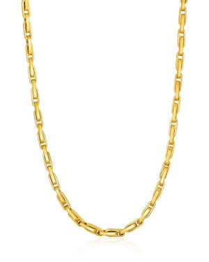 Necklace with Long Oval Links in 14k Yellow Gold