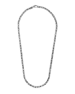 Sterling Silver Gunmetal Finish Byzantine Chain Necklace