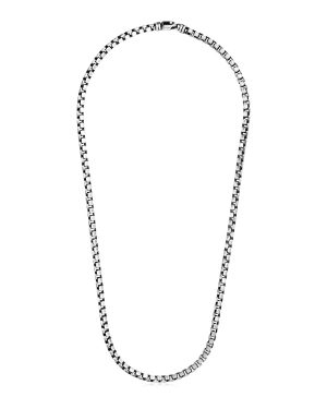 Sterling Silver Gunmetal Finish Round Box Chain Necklace