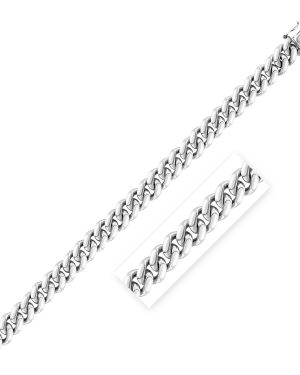 Sterling Silver Rhodium Plated Miami Cuban Chain 9.8mm