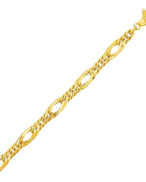 Twisted Oval Chain Bracelet in 14k Yellow Gold